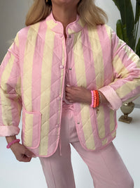 Stepp Jacke CALL ME STRIPES rosa/gelb
