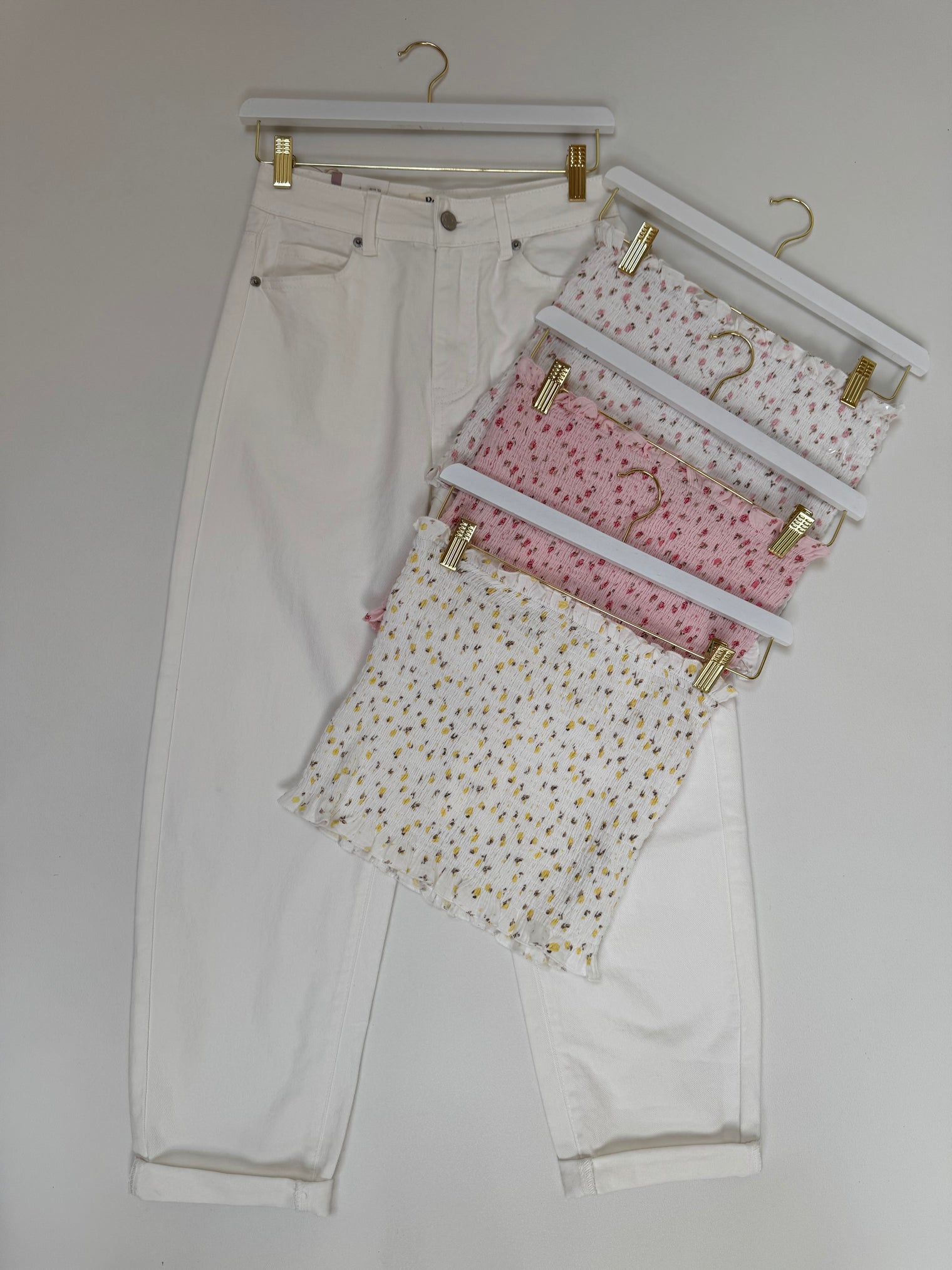 Musselin Stretch Bandeau Top FLOWER KISS rose/pink