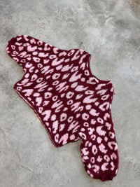 Fledermauspullover im LEO Style burgundy/rosa