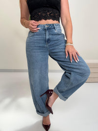 Stretch Barrel Jeans WOW mit seitlichen Details