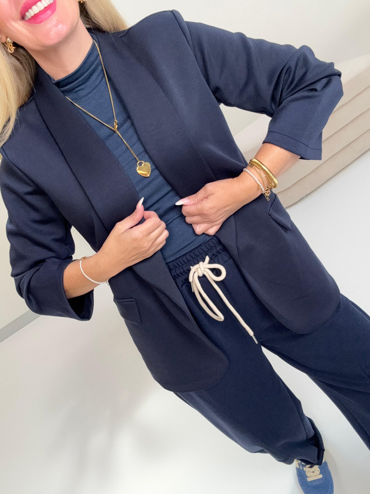 Stretch Butterstoff Blazer OVER THE CLOUDS mitternachtsblau