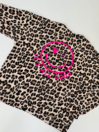 Oversize Sweater beige Leo ITS ALL GOOD pink mit Rückenprint