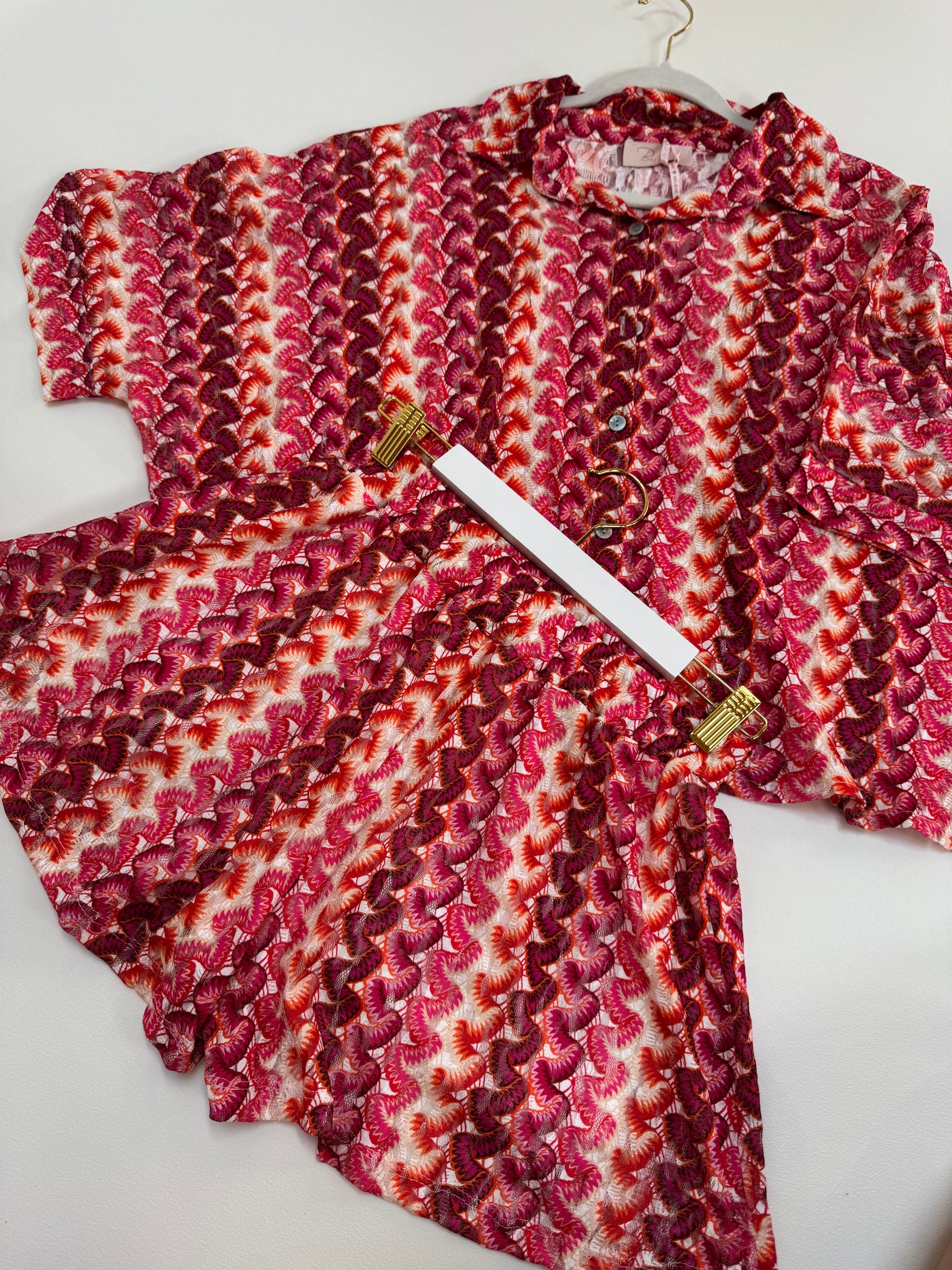 Sommer Bluse kurzarm SUMMER HOT beere/pink/peach