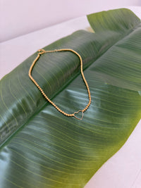 Kette gold YOU HAVE MY HEART mit kleinen goldenen Perlen