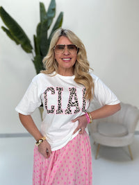 Statement Shirt weiß CIAO leo/hotpink