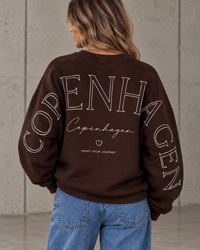 Sweater mit Rückenprint COPENHAGEN Braun weiß