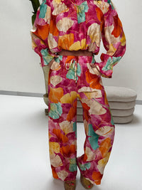 Sommer Hose FLORAL QUEEN fuchsia/mint/orange