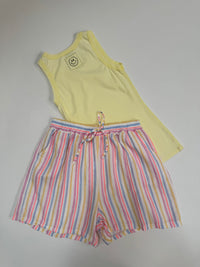 Musselin Shorts weiß SMALL STRIPES weiß/blau/rosa/gelb/orange