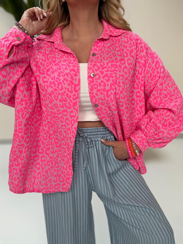 Musselin Bluse rosa LEO LOVER pink