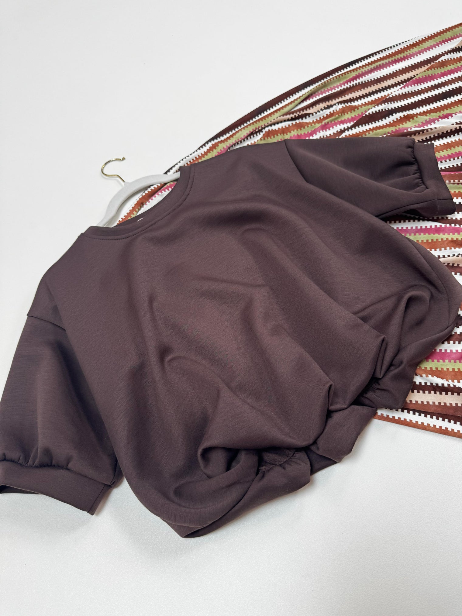 Butterstoff Shirt CROPPED COOLNESS coffee