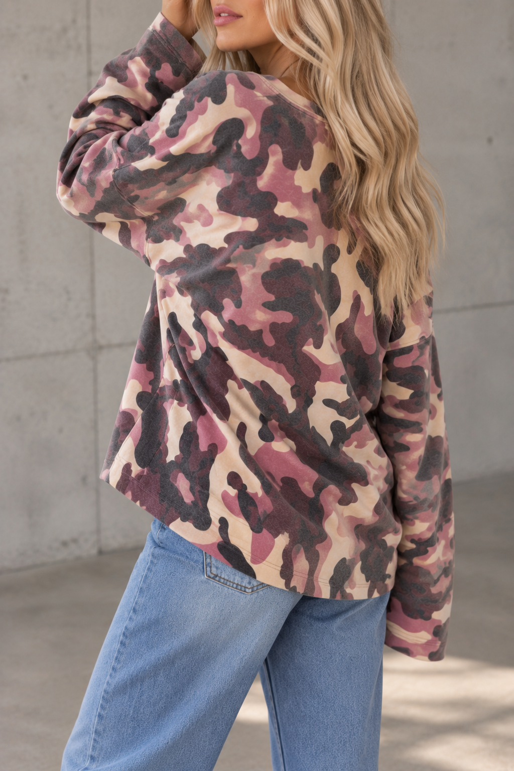 Longsleeve Camouflage Burgundy/creme