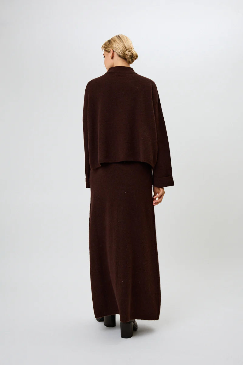 OH APRIL Insa Knit Skirt Truffle