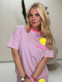 Gestreifte Baumwoll Shorts KEEP IT SIMPLE rosa/flieder