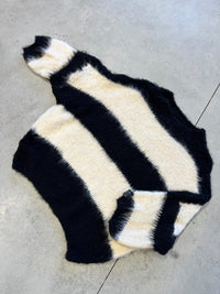 Strickpullover mit Patch schwarz/creme