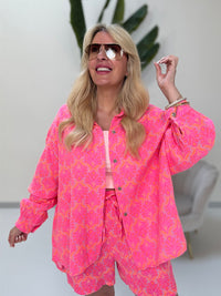 Musselin Bluse pink ORNAMENTS hot pink in orange