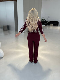 Jumpsuit ELEGANCE burgundy Stretchy