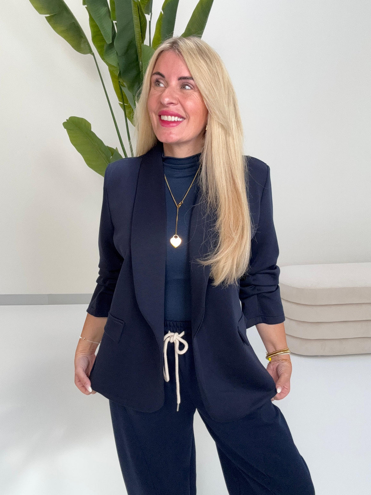 Stretch Butterstoff Blazer OVER THE CLOUDS mitternachtsblau