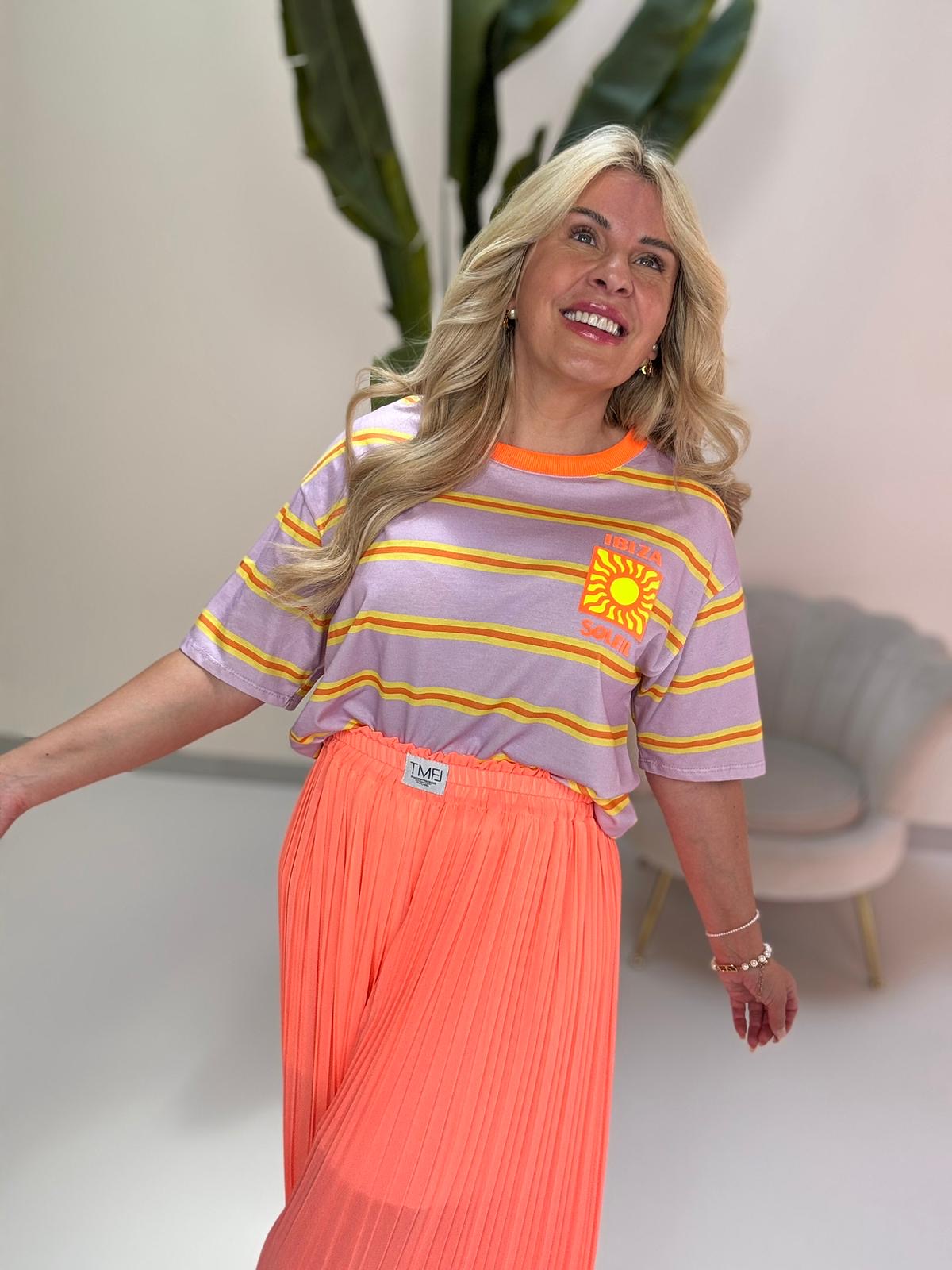 Statement Shirt IBIZA SOLEIL flieder gestreift