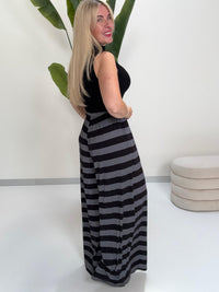 Butterstoff Hose BIG STRIPES stone grey/schwarz