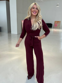 Jumpsuit ELEGANCE burgundy Stretchy