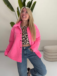 Hemd Jacke FLUFFY PINK mit Druckknöpfen