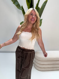 Musselin Bandeau Top mit elastischem Gummizug weiß