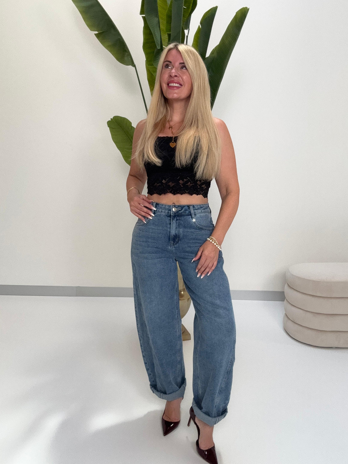 Stretch Barrel Jeans WOW mit seitlichen Details