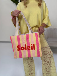 Wende Tasche SOLEIL rosa/pink/gelb gestreift