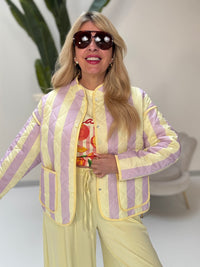Stepp Jacke CALL ME STRIPESS gelb/flieder