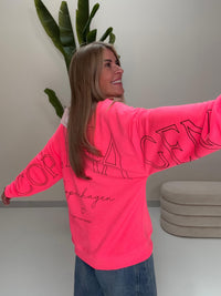Sweater mit Rückenprint COPENHAGEN pink