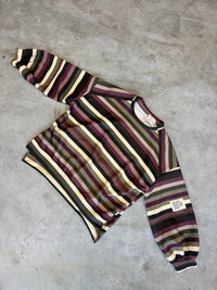 Butterstoff Sweater PERFECT OUTFIT Burgundy Kaki Stripes