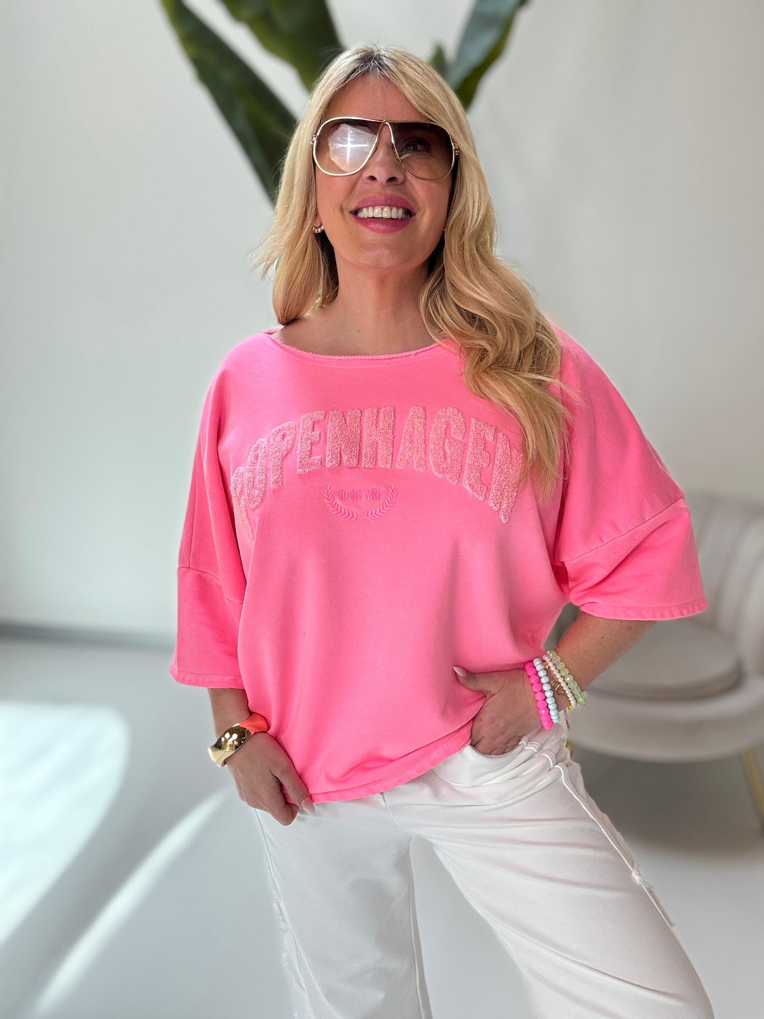 Kurz Arm Sweater pink COPENHAGEN GIRL