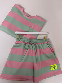 Butterstoff Sommer Set PERFECT OUTFIT matcha/rosa
