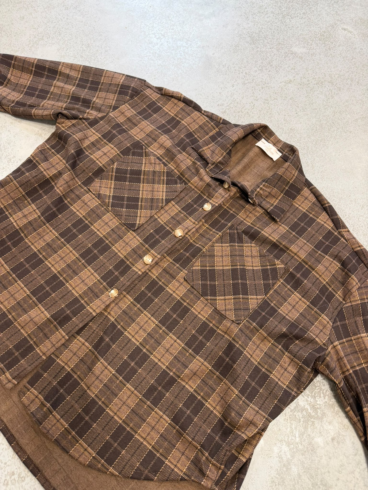 Weiches Oversize Flanellhemd kariert toffee/chocolate