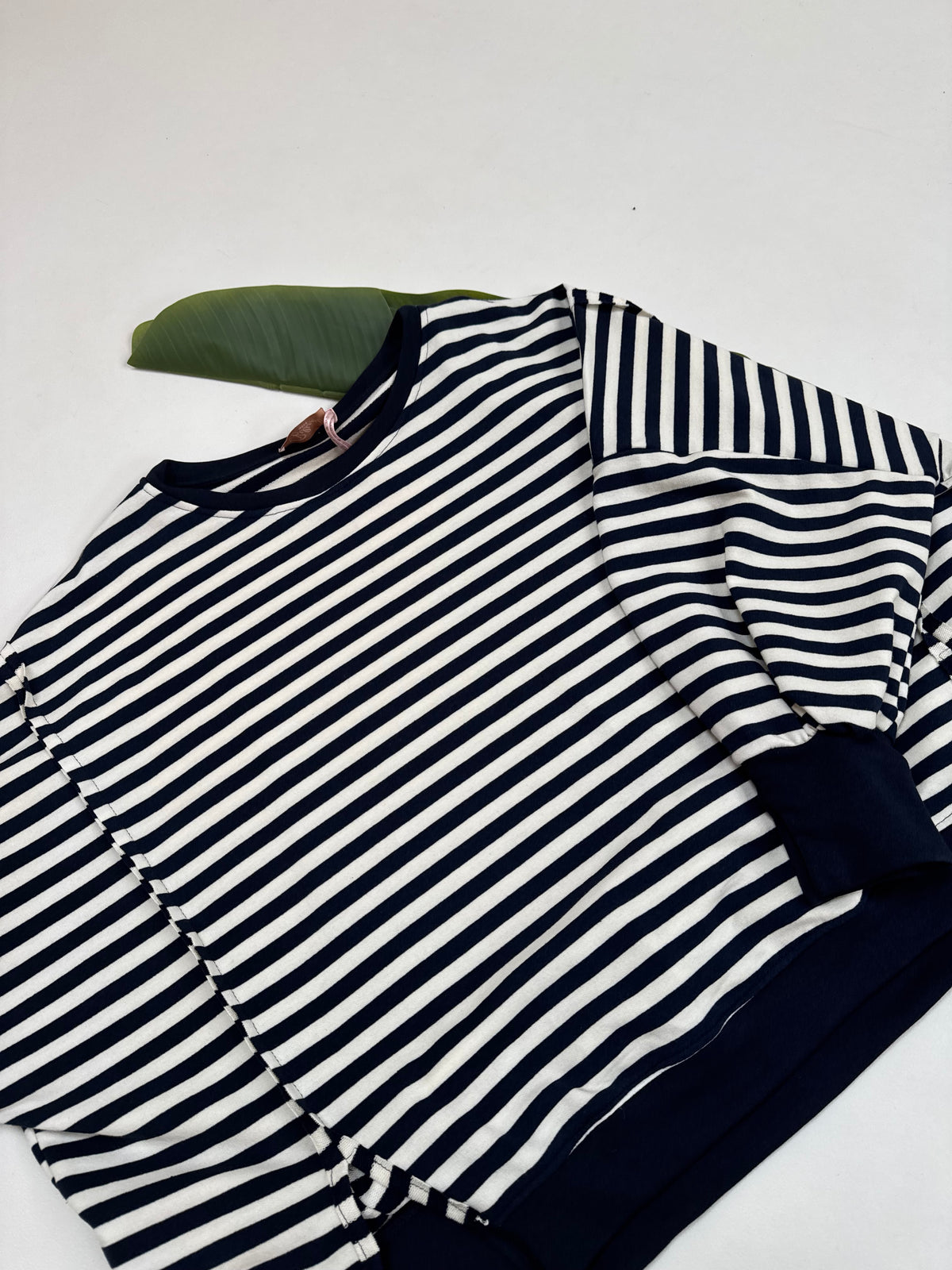 Oversize Sweater Navy/weiß NAVY WEIß