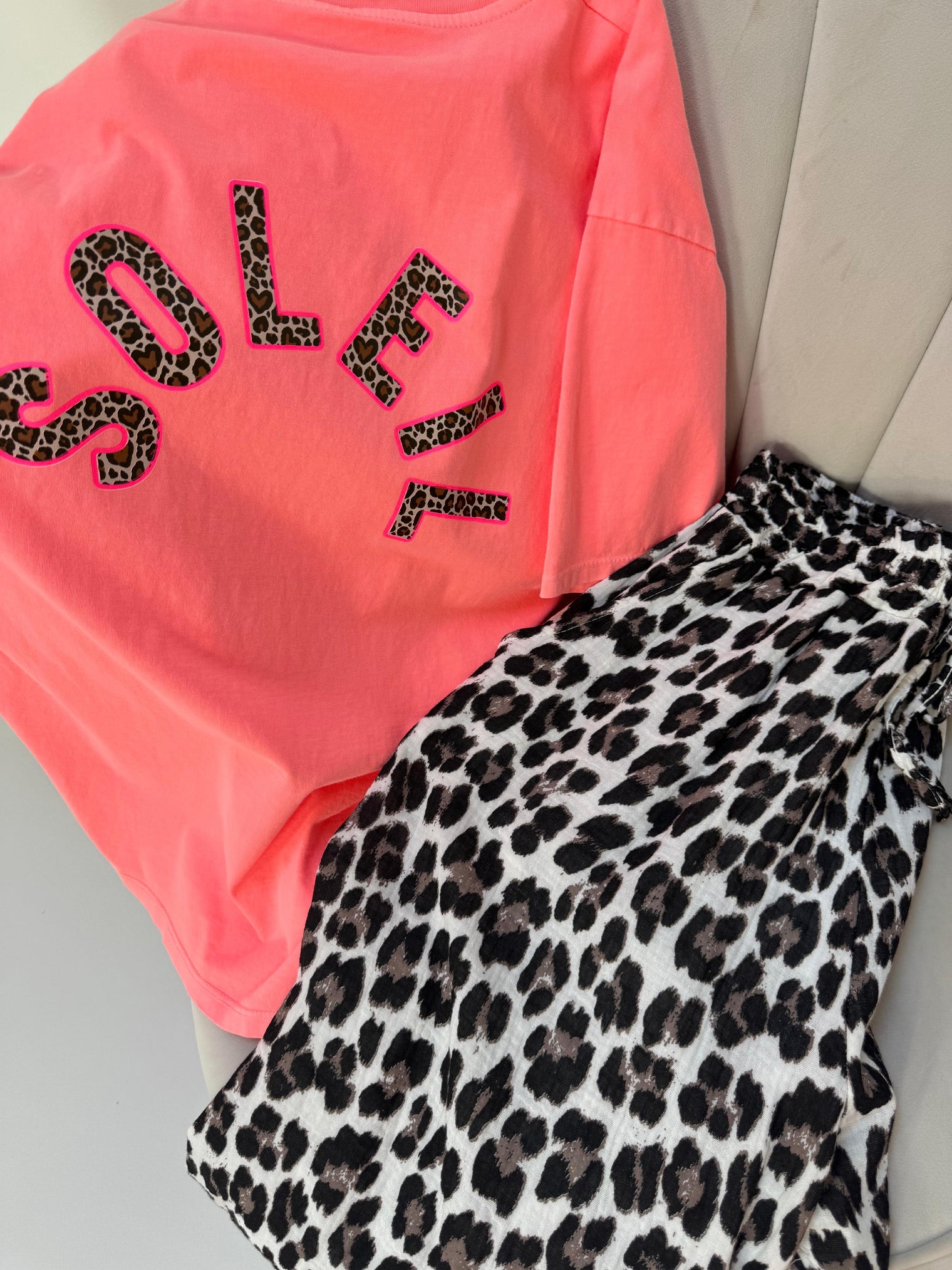 Statement Shirt peach SOLEIL mit Rückenprint