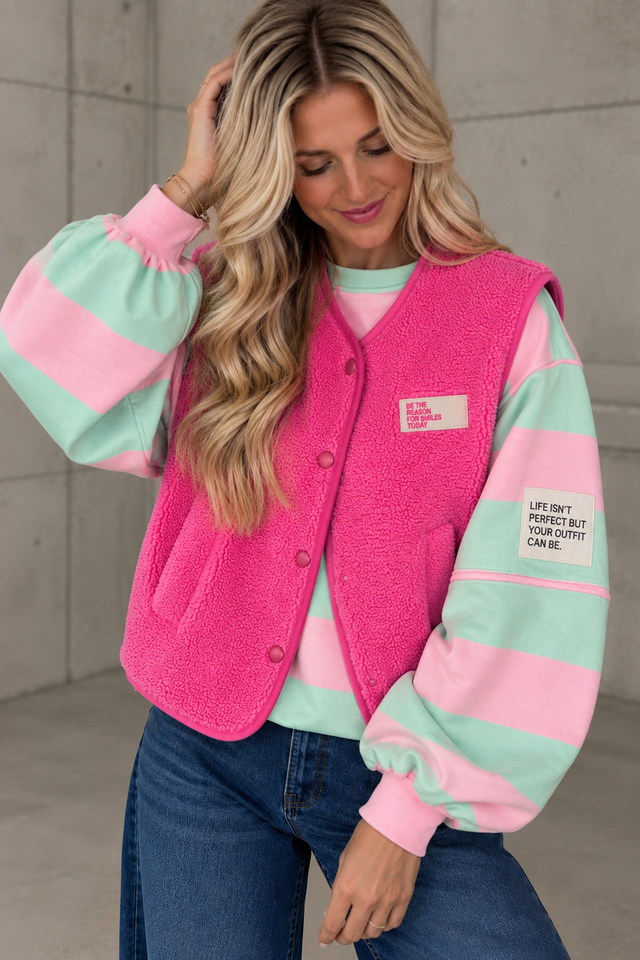 Butterstoff Sweater PERFECT OUTFIT matcha/rosa