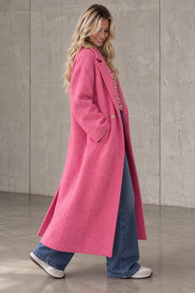 Oversize Mantel TRUST PINK mit seitlichen Taschen