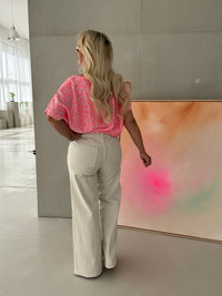 Stretch Wide Leg Jeans sand