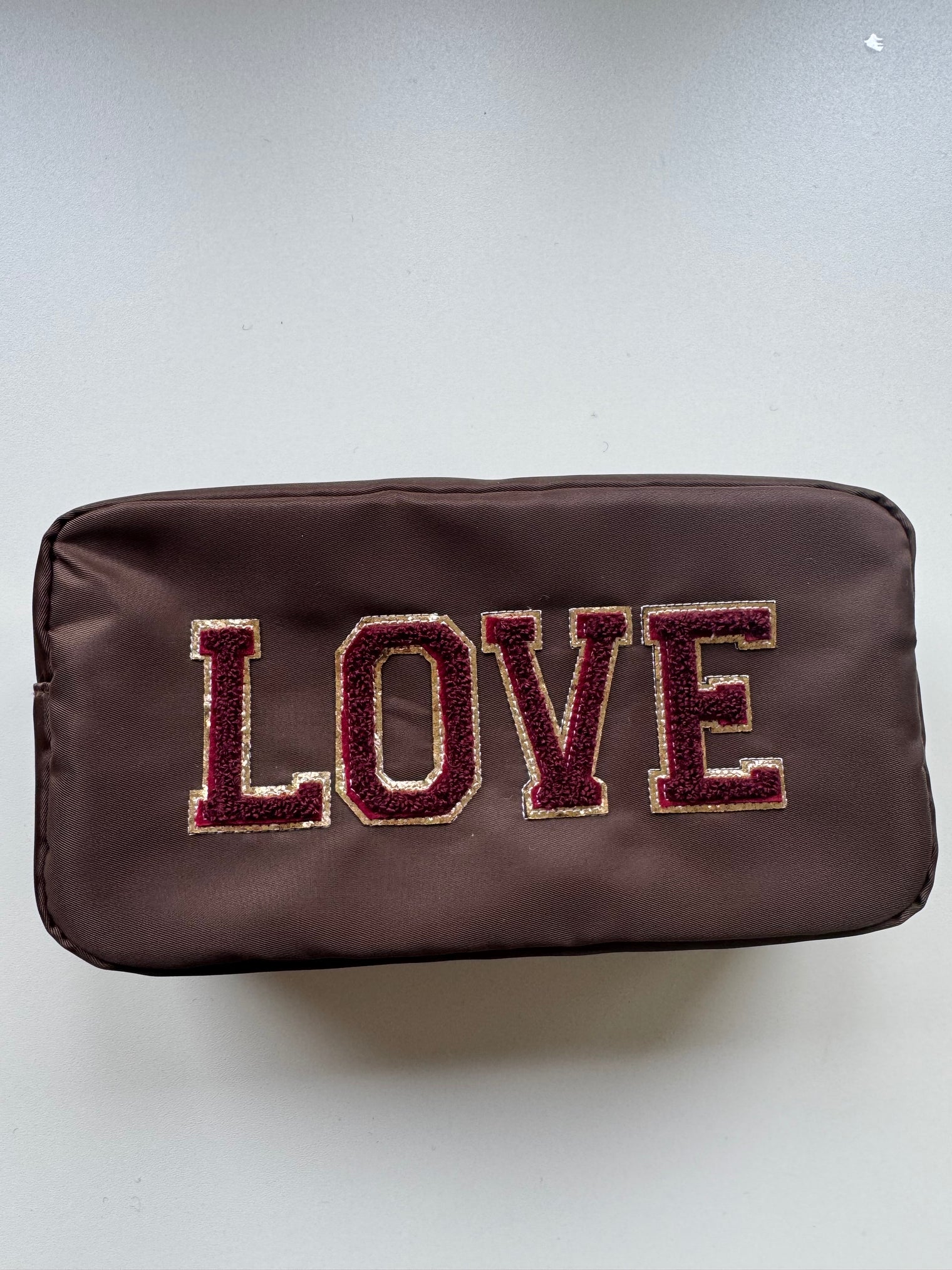 Long Bag chocolate LOVE burgundy