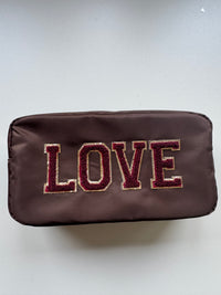 Long Bag chocolate LOVE burgundy