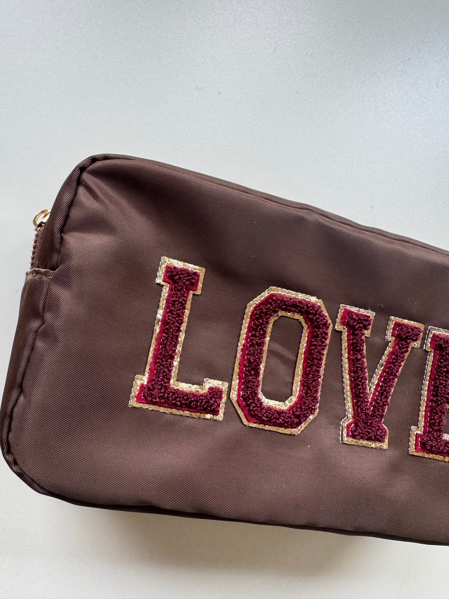 Long Bag chocolate LOVE burgundy