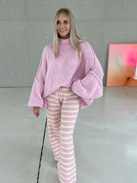 Kuschelweicher OVERSIZE Strickpullover ballerina rosa
