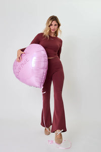 OH APRIL Tia Bootcut Leggings Cherrywood