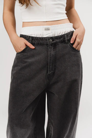 KARO KAUER DENIM BOXER PANTS GREY