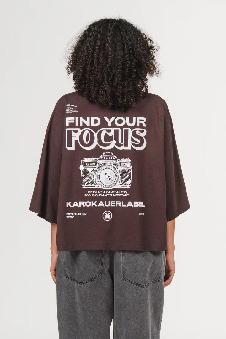 KARO KAUER T-SHIRT CROPPED BROWN