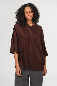 KARO KAUER JERSEY T-SHIRT CROPPED BROWN
