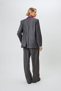 OH APRIL Leana Pleated Trousers Pinstripe