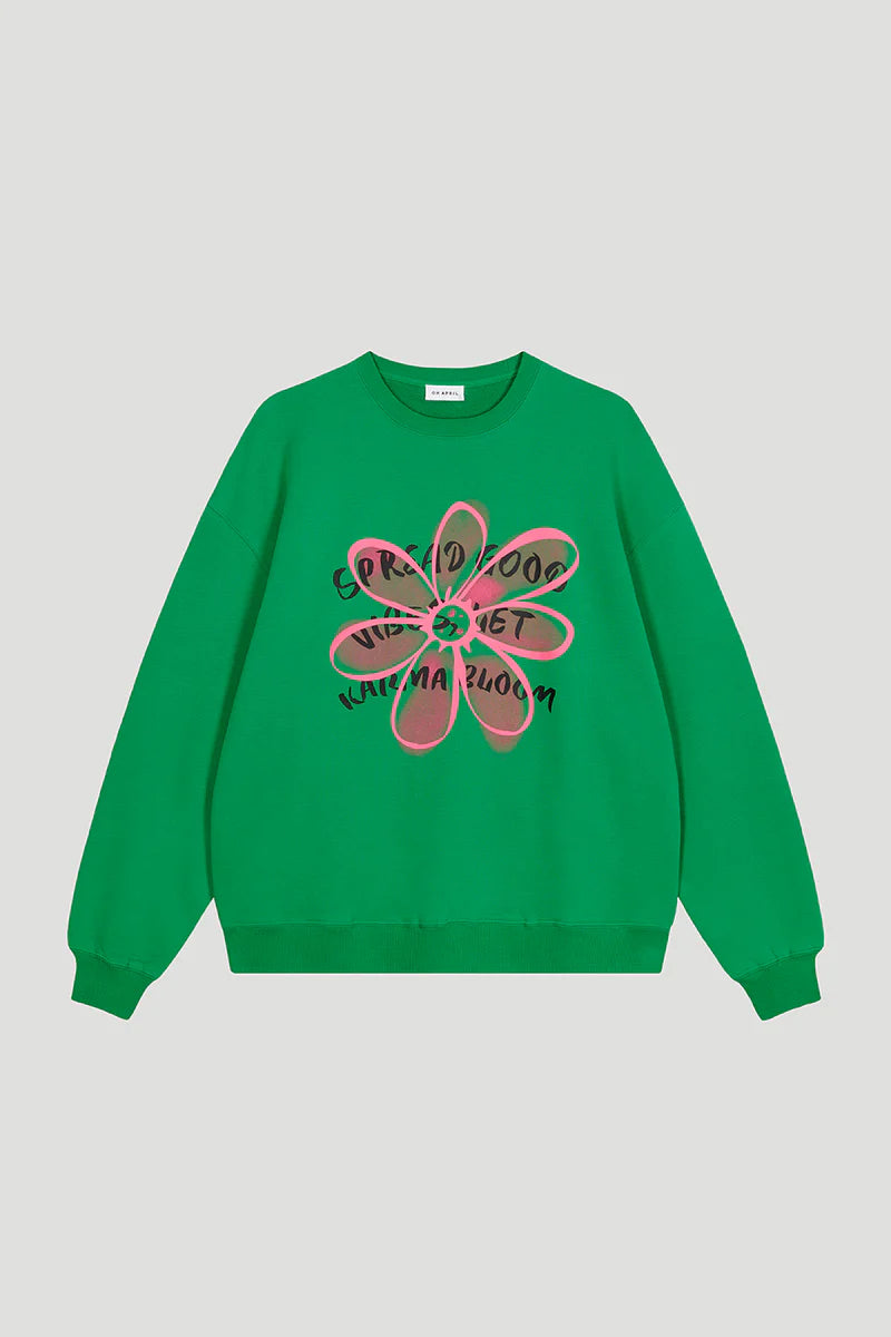 OH APRIL OV Sweater Good Vibes Evergreen Dream