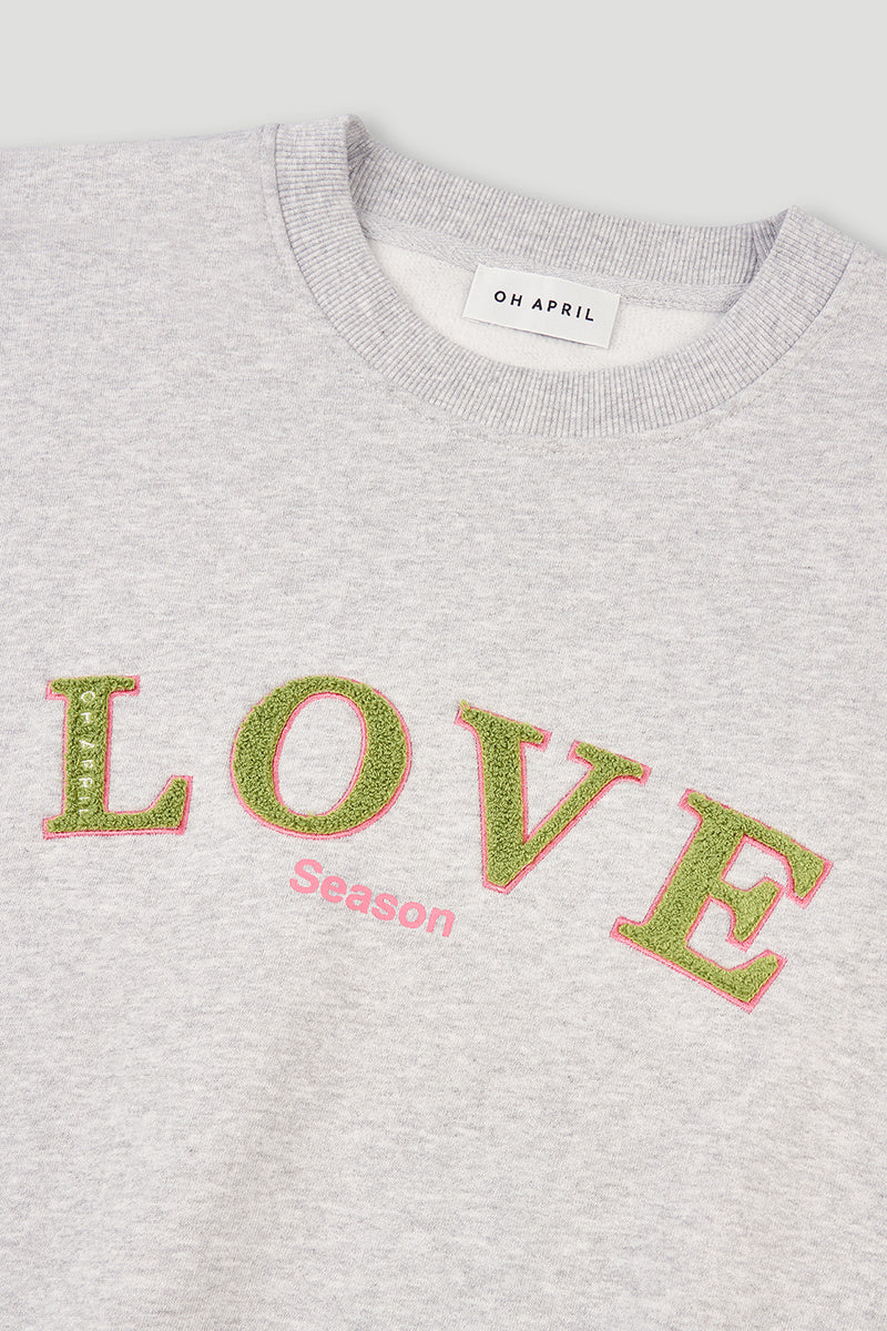OH APRIL Regular Sweater Love Grey Melange